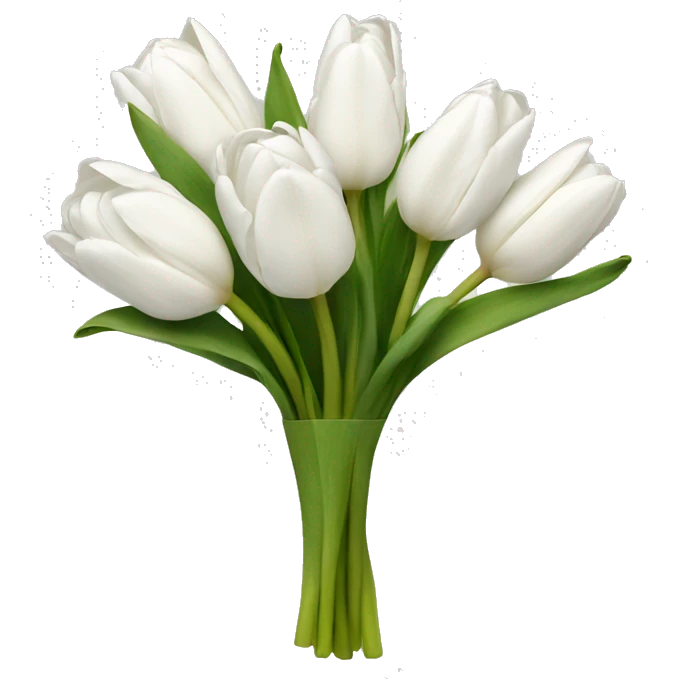 white tulip bouquet emoji