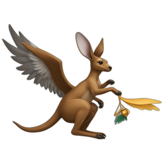 kangaroo with eagle wings ridden by george washington emoji