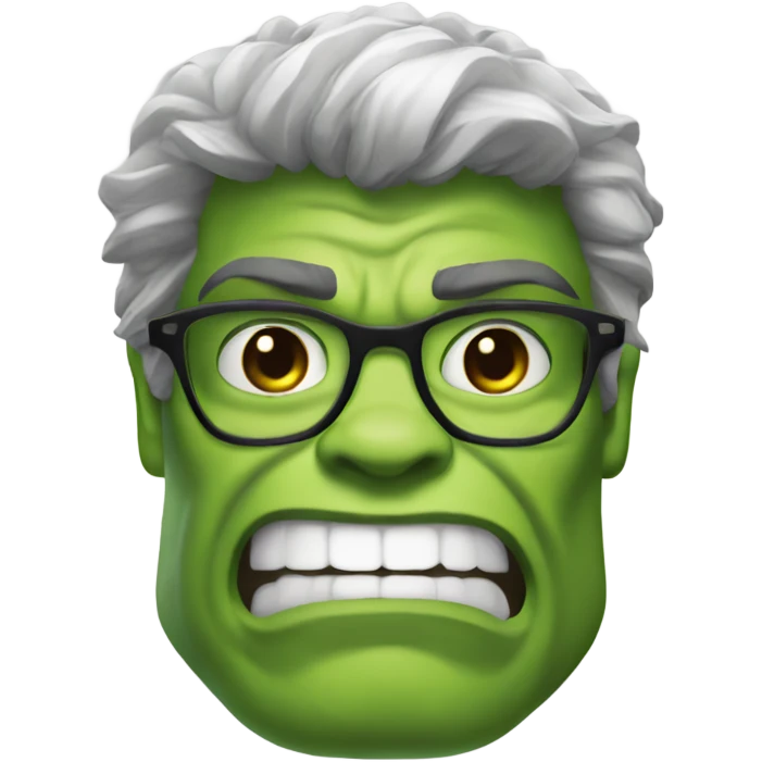 Nerdy Incredible Hulk with a smirk  emoji