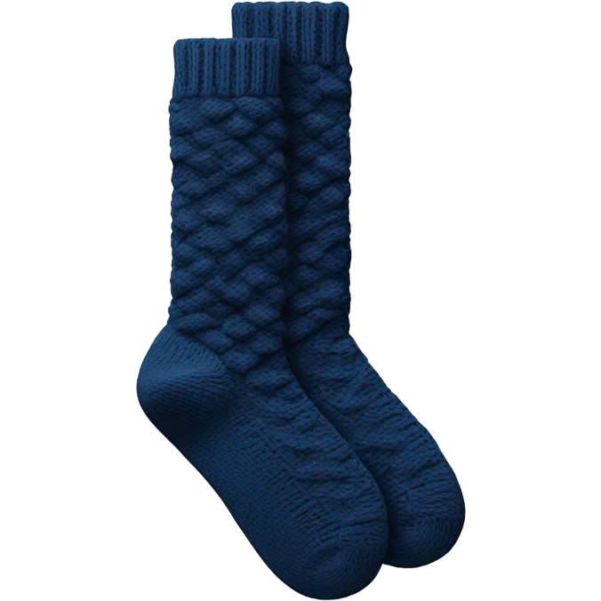 navi blue knitted socks emoji