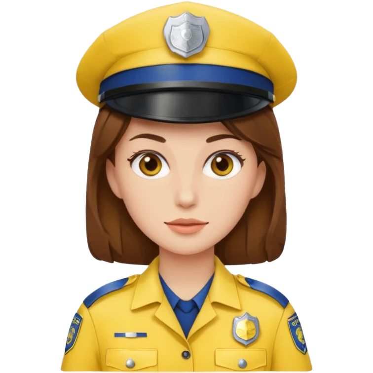 Female POLICE IN YELLOW, Brown hair emoji