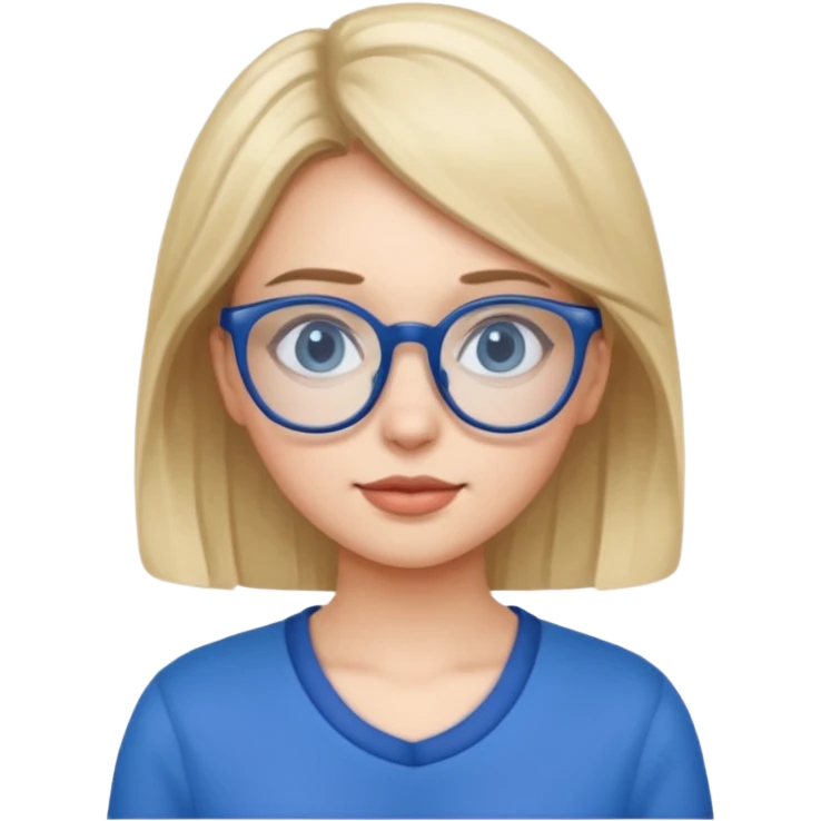 girl with eyeglasses and blue outfit emoji