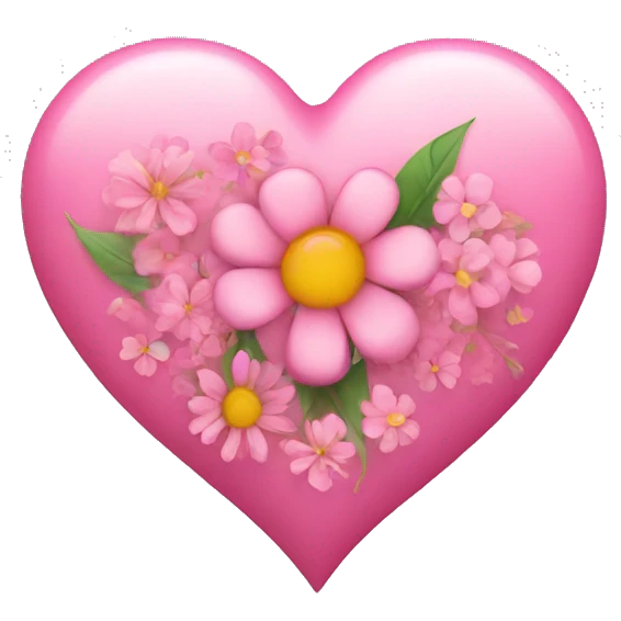 pink heart with flowers  emoji
