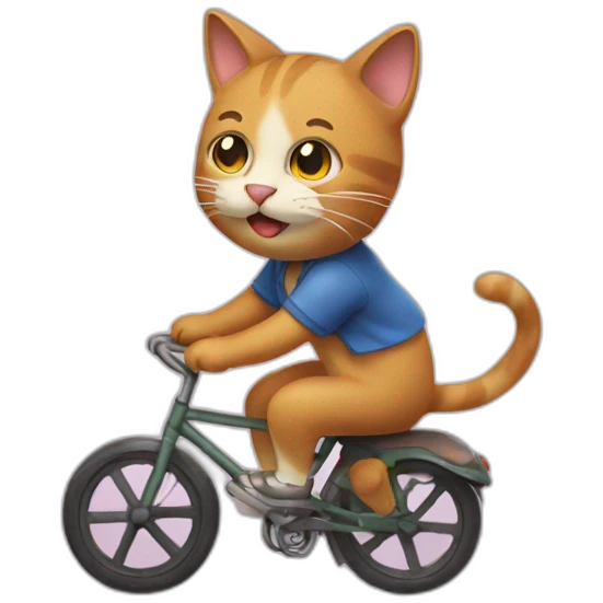 cat riding a bycicle emoji