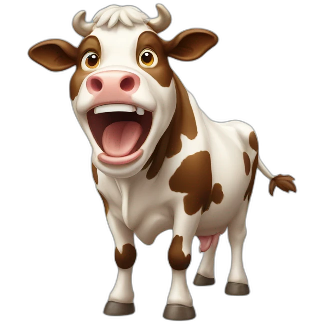 Shouting cow emoji