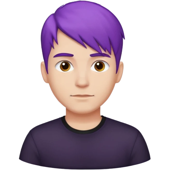man with purple hair and black shirt emoji