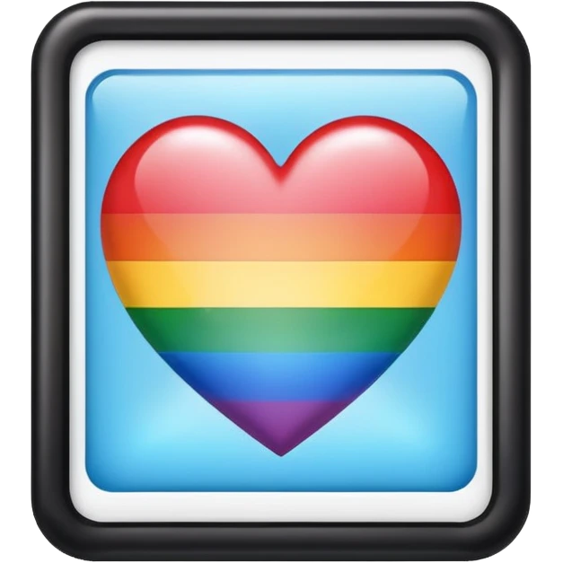 heart with rainbow polaroid frame emoji