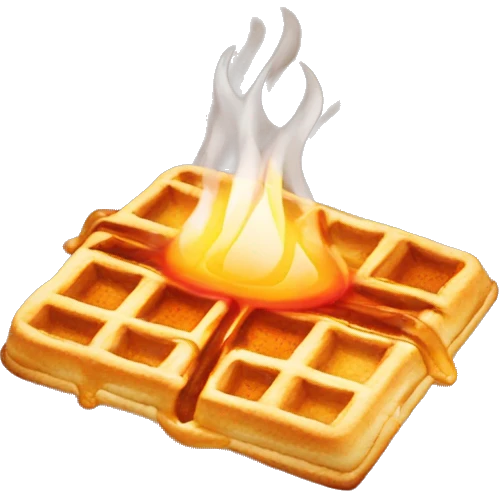 Waffle on fire emoji
