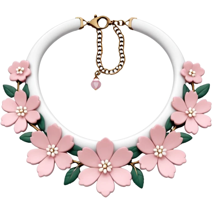 Lolita Sakura flower collar necklace emoji