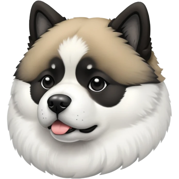 Black and white American akita   emoji