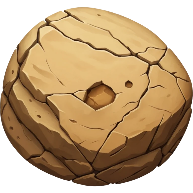 round tan desert rock, simple and expressive emoji