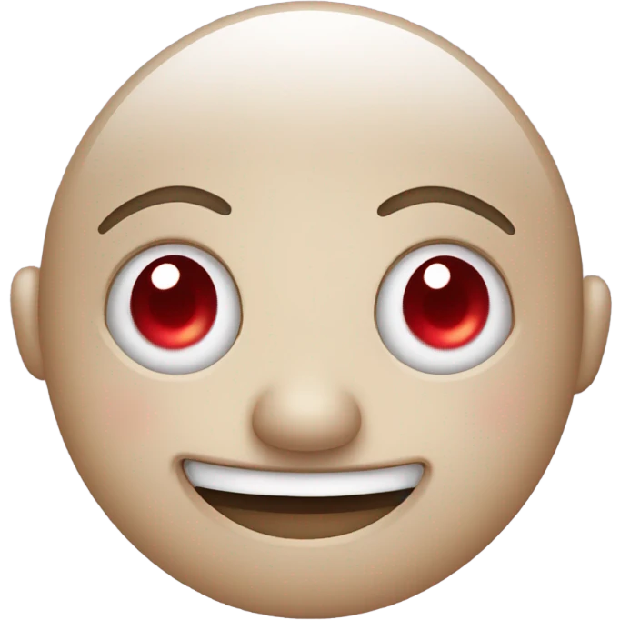 Happy fave with red eyes and a line of salt emoji