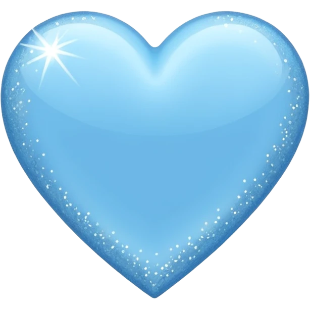 light sky blue heart with blingbling effect emoji