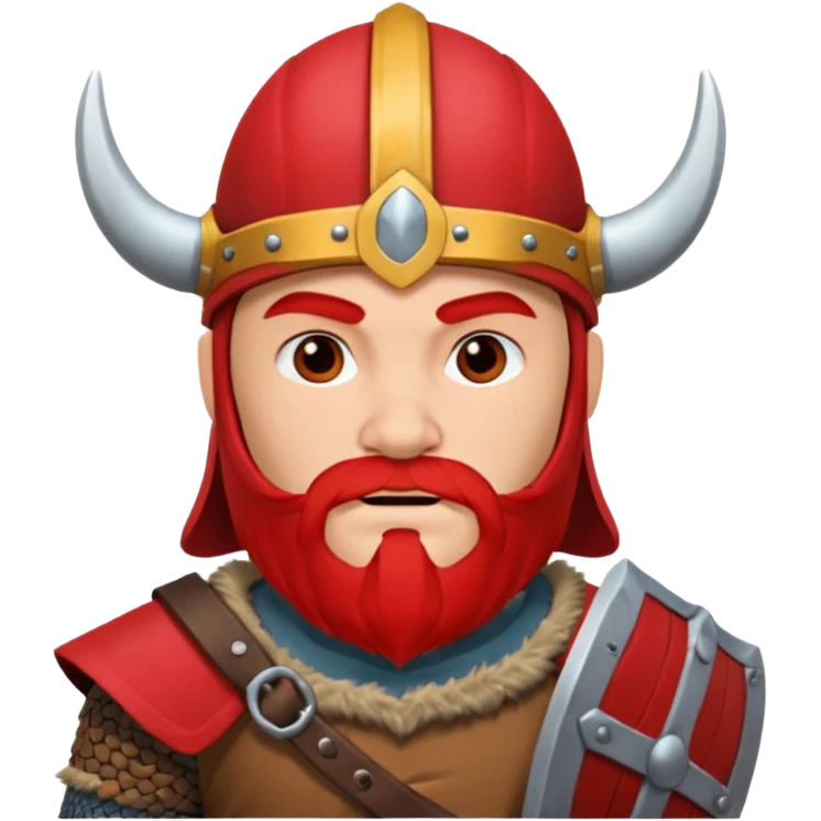 Viking avec casque rouge  emoji