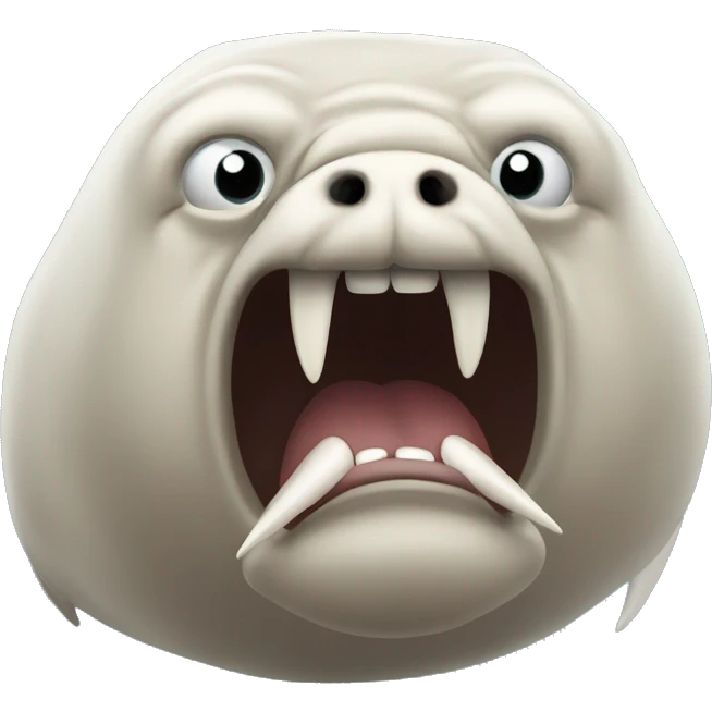 Angry walrus with big tusk  emoji