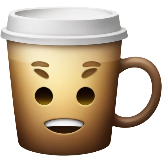 Smiley face drinking and holding hot coffee  emoji
