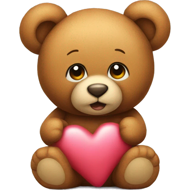 A teddy with a heart emoji