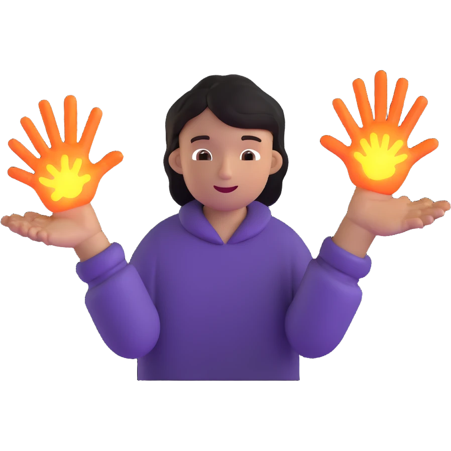 healer with glowing hands emoji