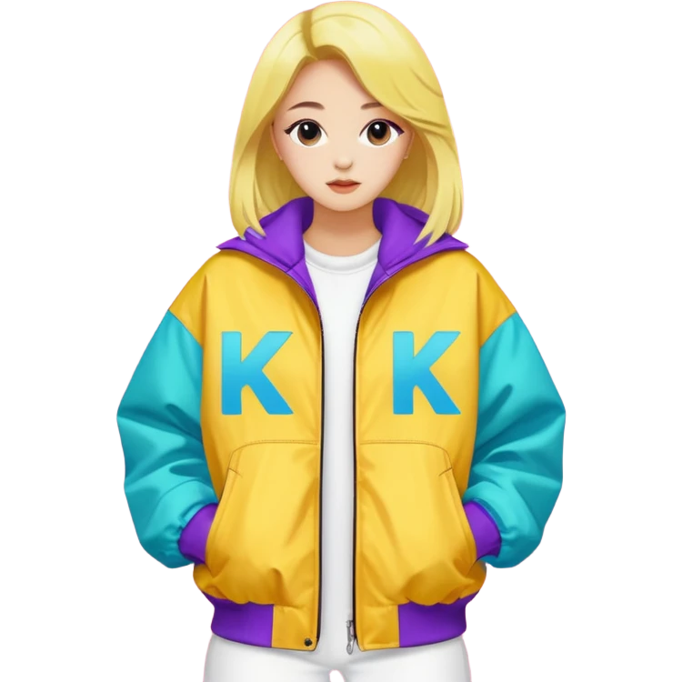 colorful k-pop style streetwear jacket emoji