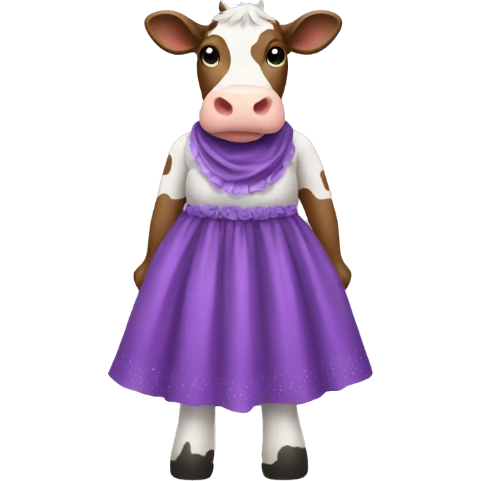 Cow with dress purple  emoji