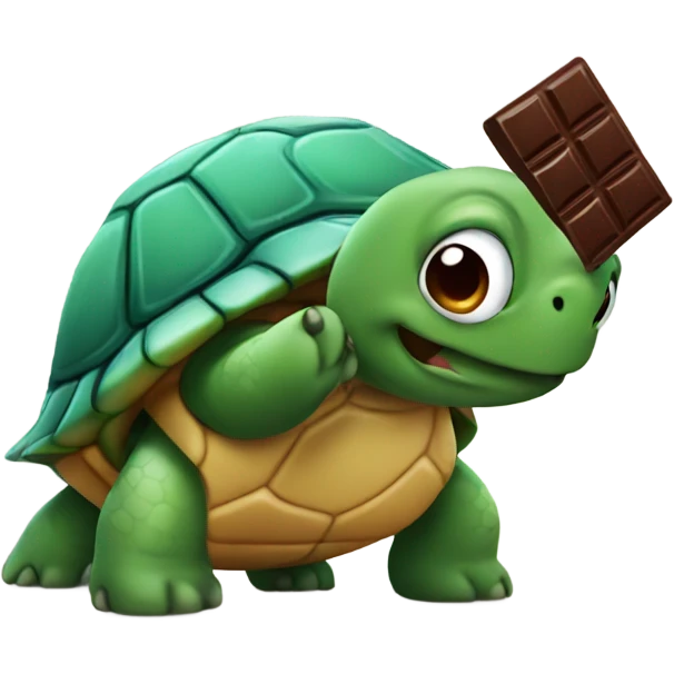 Turtle eating chocolate  emoji