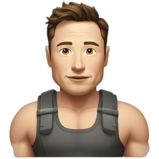 elon musk with buff body emoji
