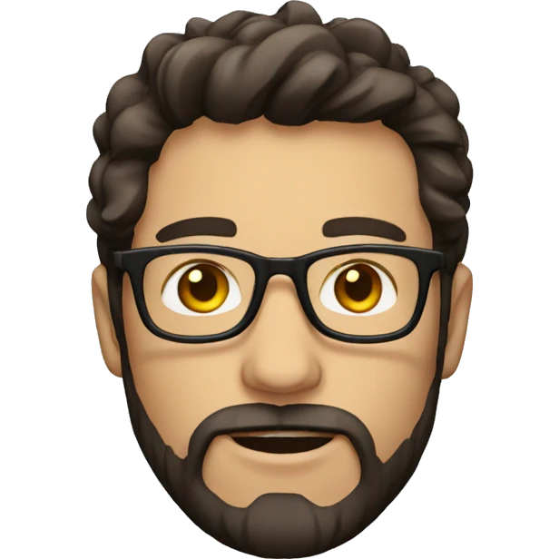 man with glasses and dark brown hair and beard emoji