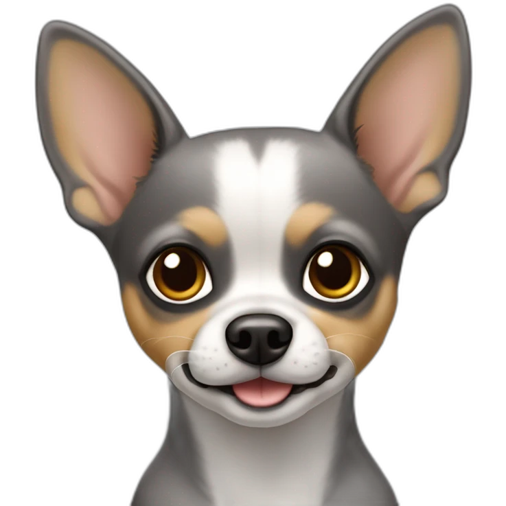 Chien de te chihuaha gris très  foncé emoji