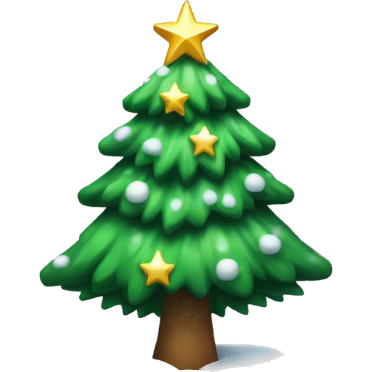 christmas tree with snow with star at top emoji
