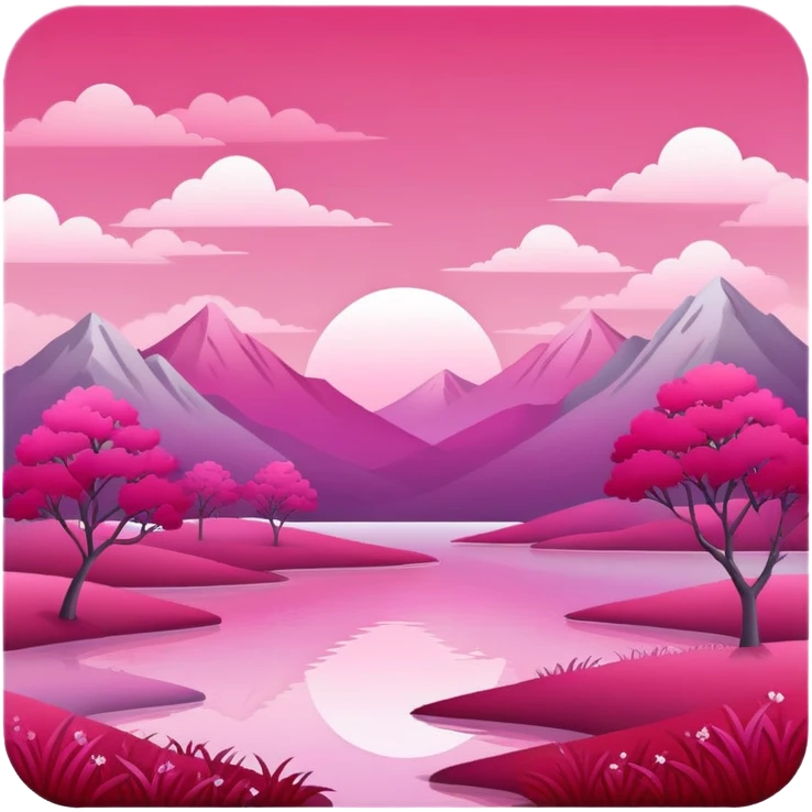 Romantic Red Pink Magenta White Silver Gradients Aesthetic Scenery emoji