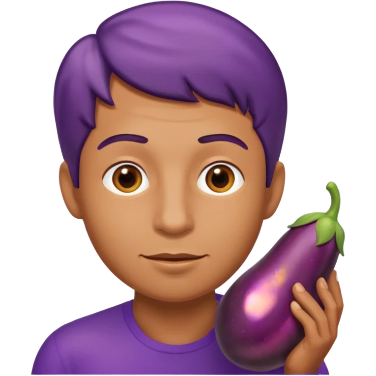 a guy sucking on an eggplant  emoji