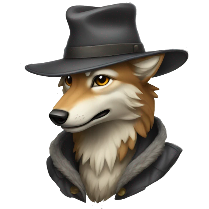 therian wolf with a hat emoji