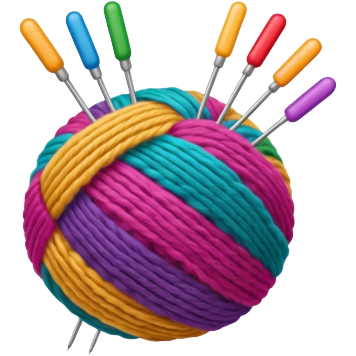 ball of wool with knitting needles emoji