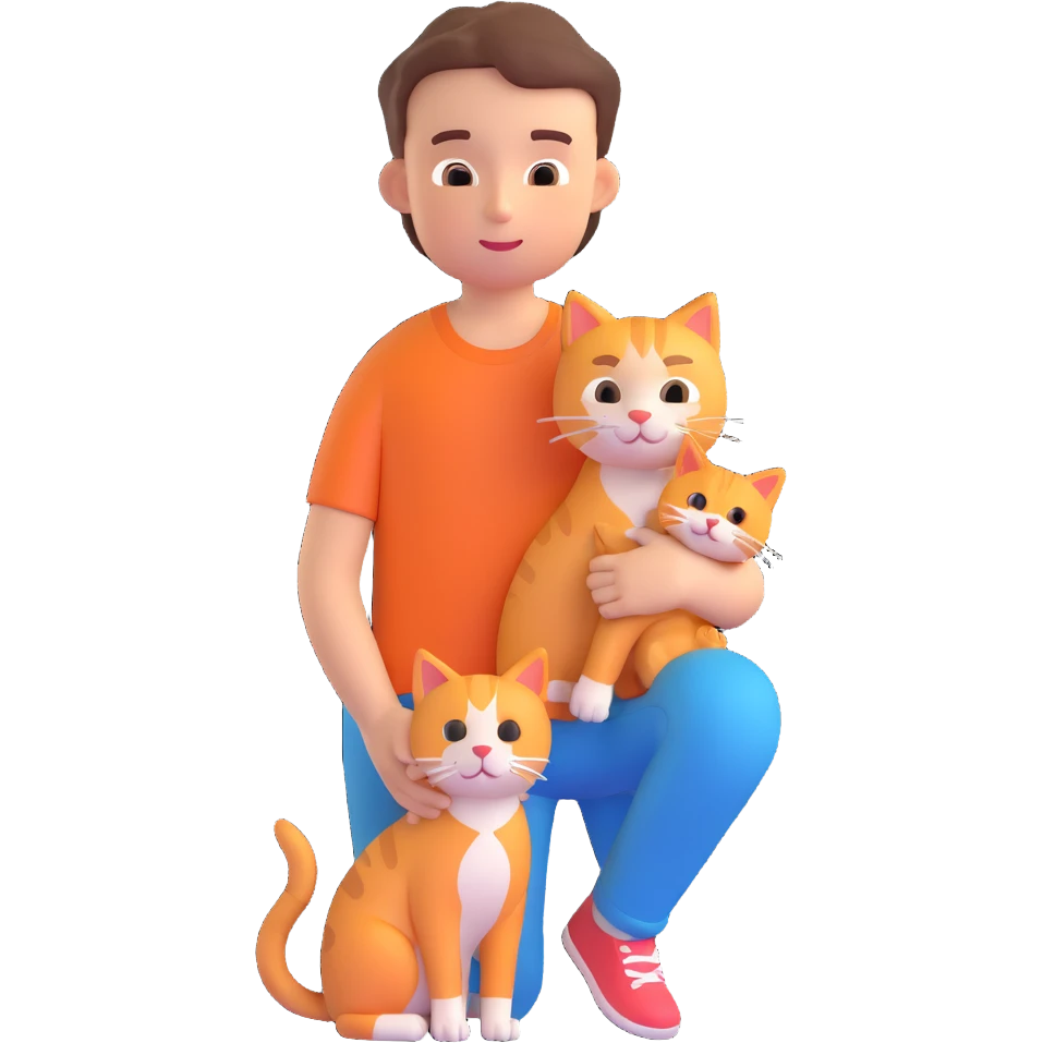 boy and cat pet emoji