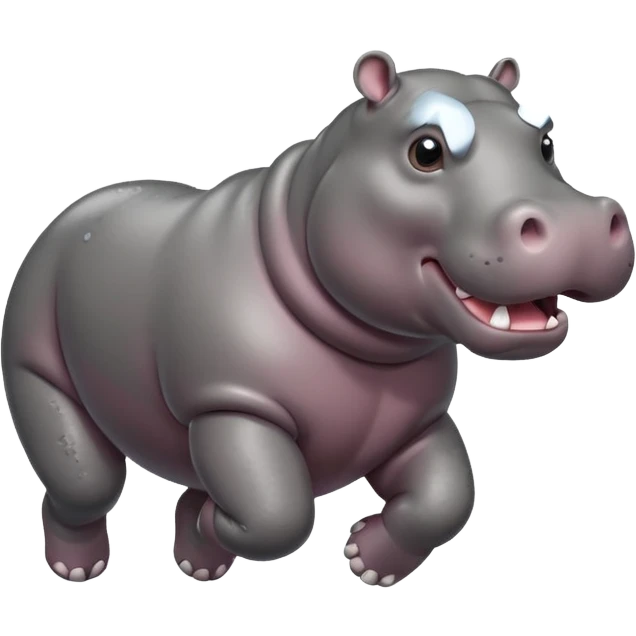 Hippo running  emoji