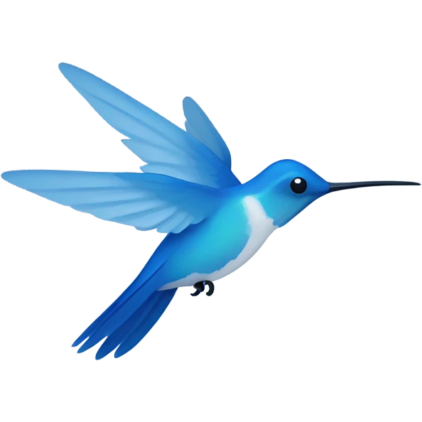 hummingbirds minimalism style color blue and white emoji