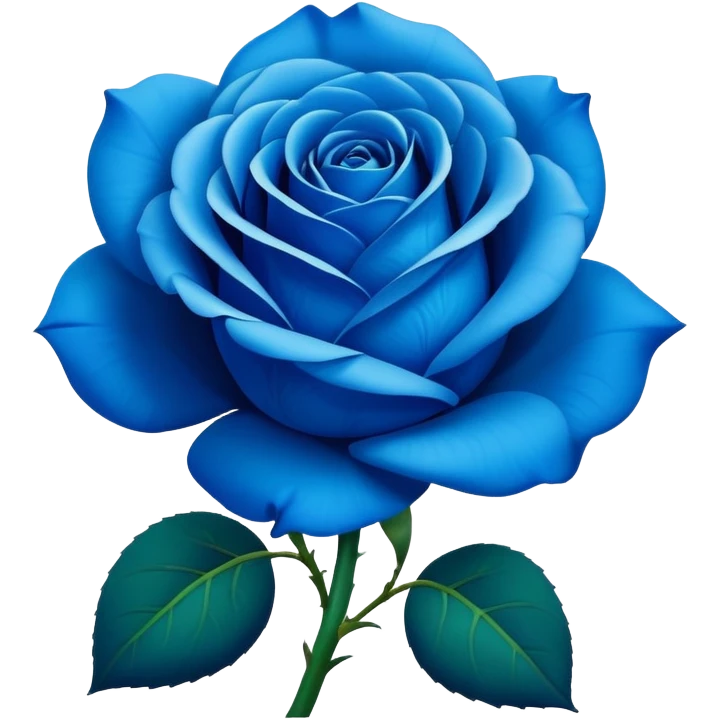 Vibrant blue rose in full bloom, similar to rose emoji emoji