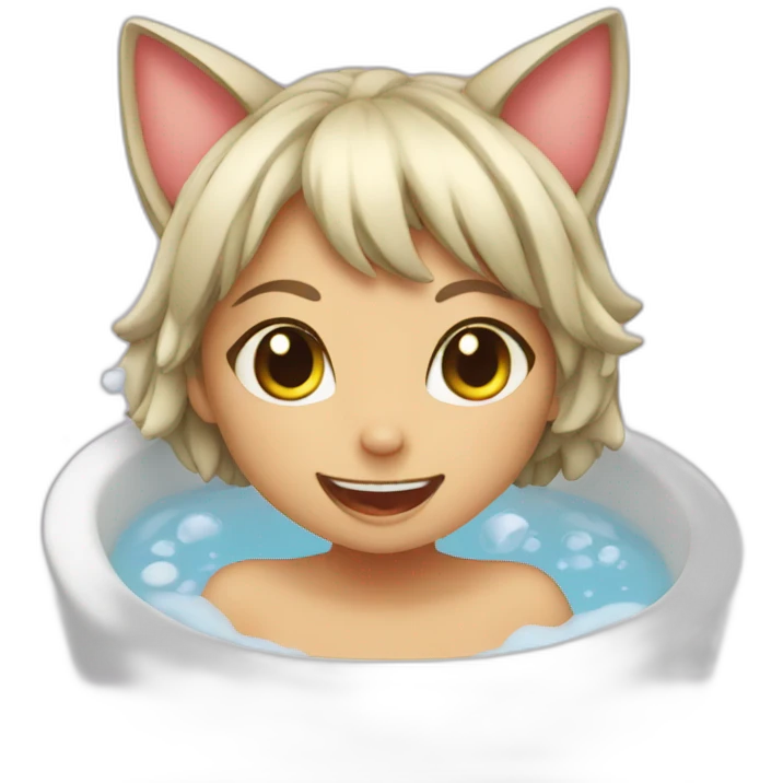 catgirl bath emoji