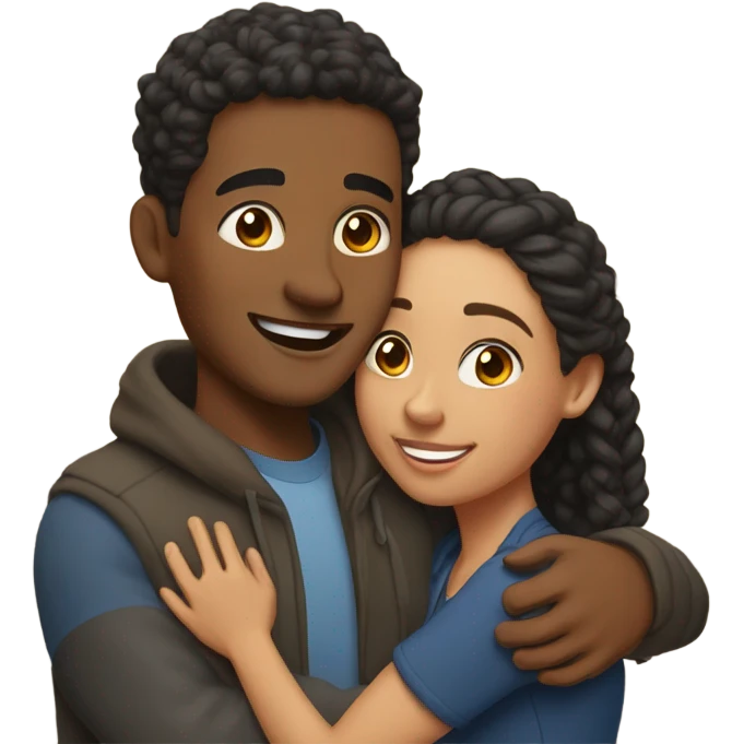 Mixed couple love emoji
