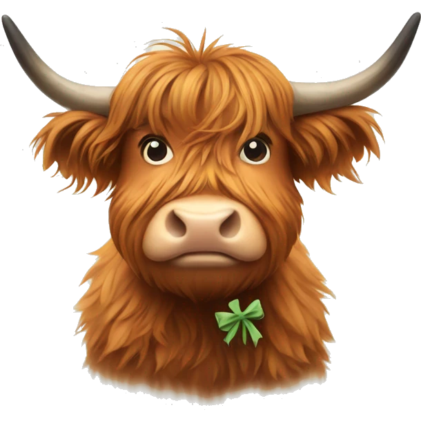 Highland cow with a bow  emoji