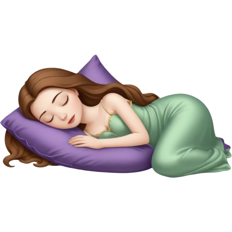 sleeping beauty white girl with a silk pillow emoji