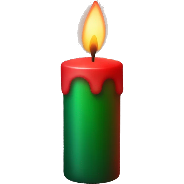 Red and green candle emoji