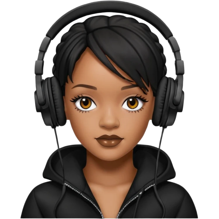 rihanna Black Headphones emoji