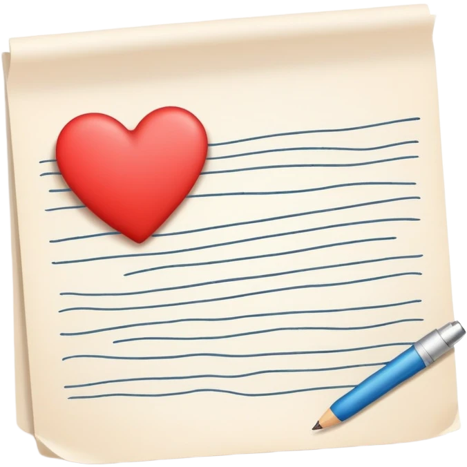 “I love you” note emoji