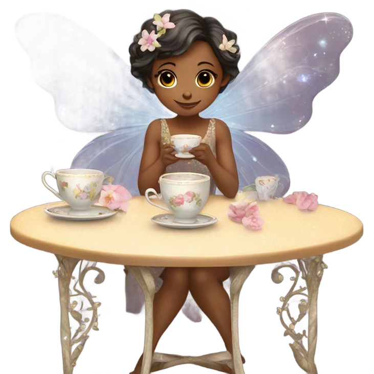 Fairy drinking tea emoji
