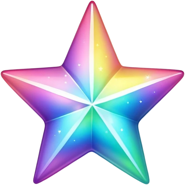 Iridescent sparkling star 4-D emoji
