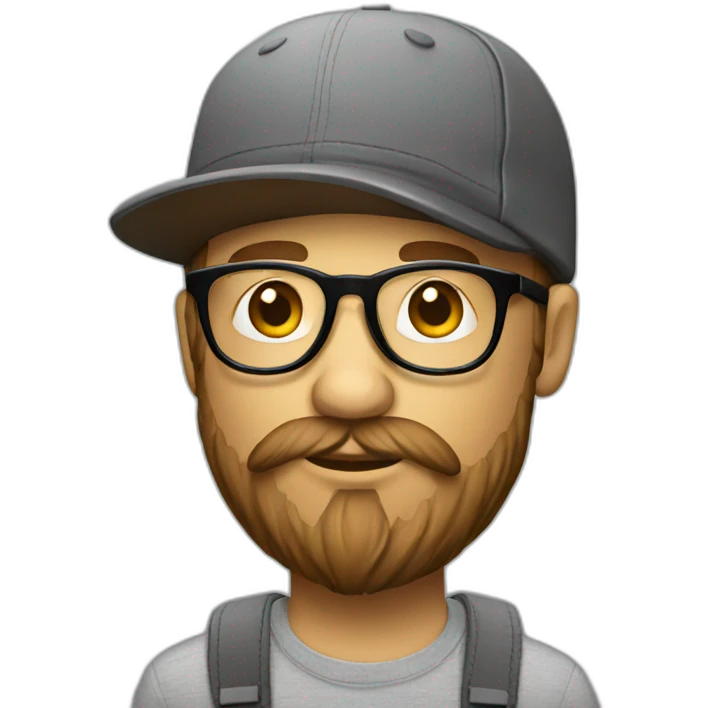 hipster designer wearing a cap emoji