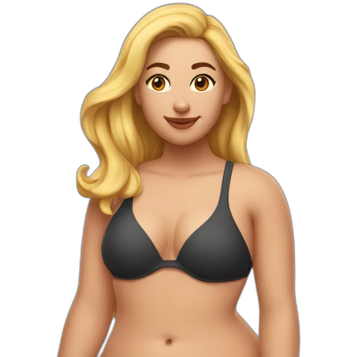 Slim-Thicc caucasian woman swimsuit posing emoji