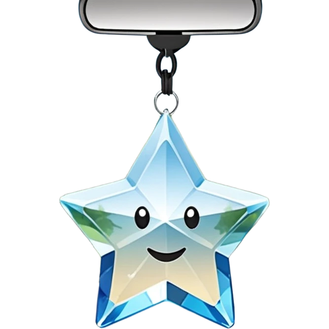 Hanging crystal star car mirror suncatcher hanger emoji