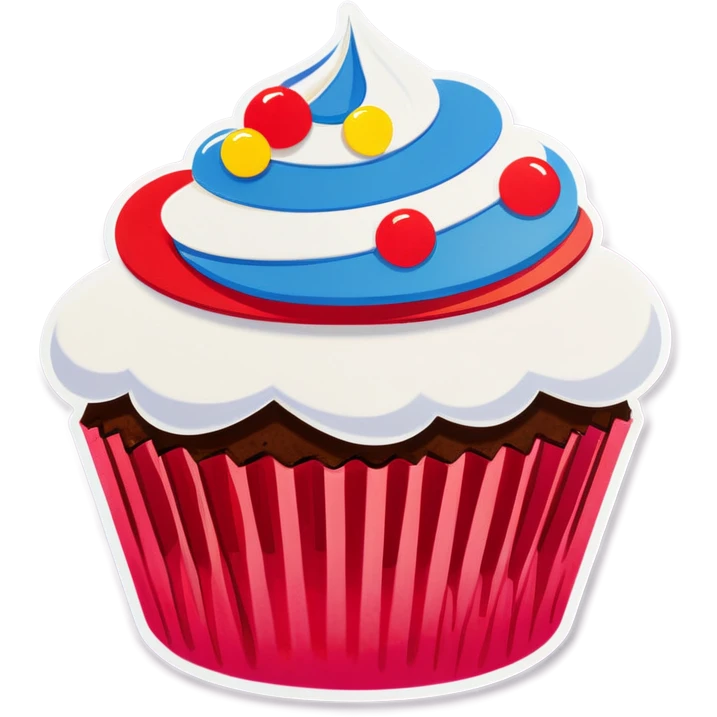 Cupcakes with small round white frosting at the top still exposing some cupcake around the edges  emoji